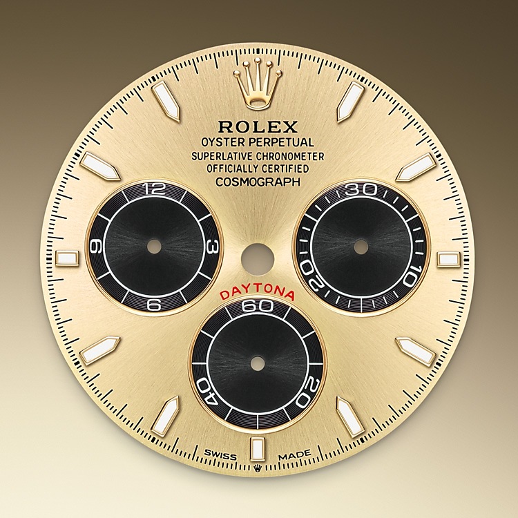  Golden and bright black dial Rolex Cosmograph Daytona yellow gold in Quera