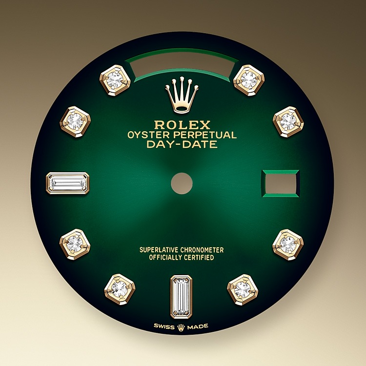 Esfera verde sombreada Rolex Day-Date 36 en Quera