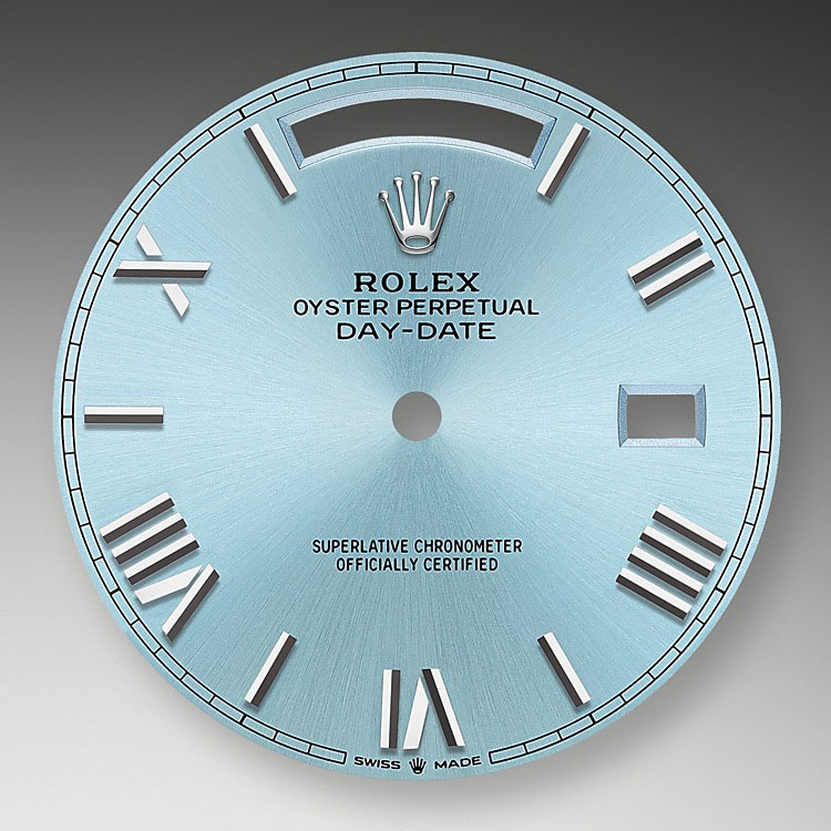 Ice blue dial Rolex Day-Date 40 in Quera
