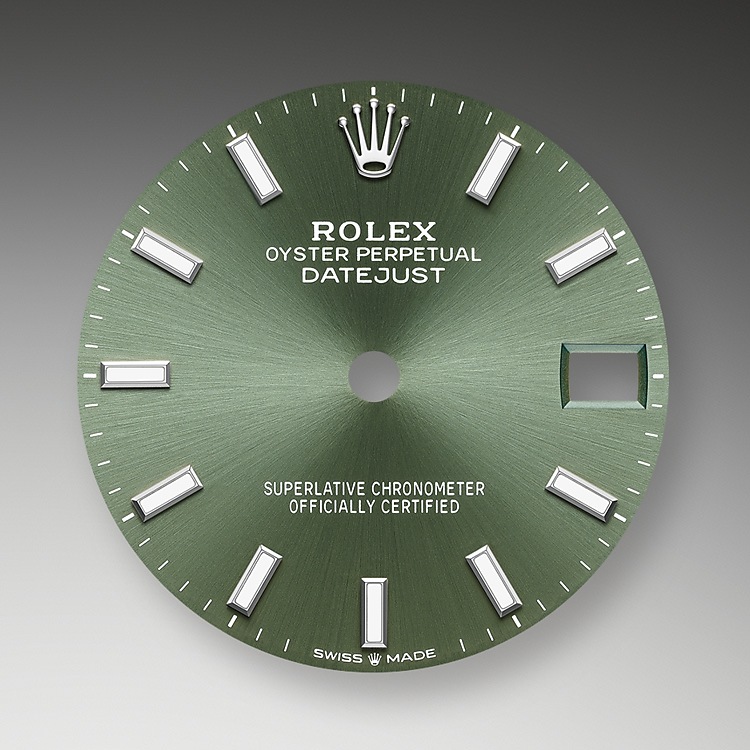 Fluted bezel Rolex Datejust 31 Mint green dial in Quera