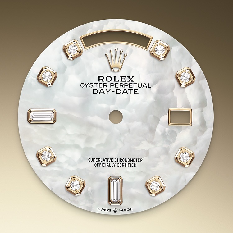 The tachymetric scaler Rolex Day-Date white gold in Quera