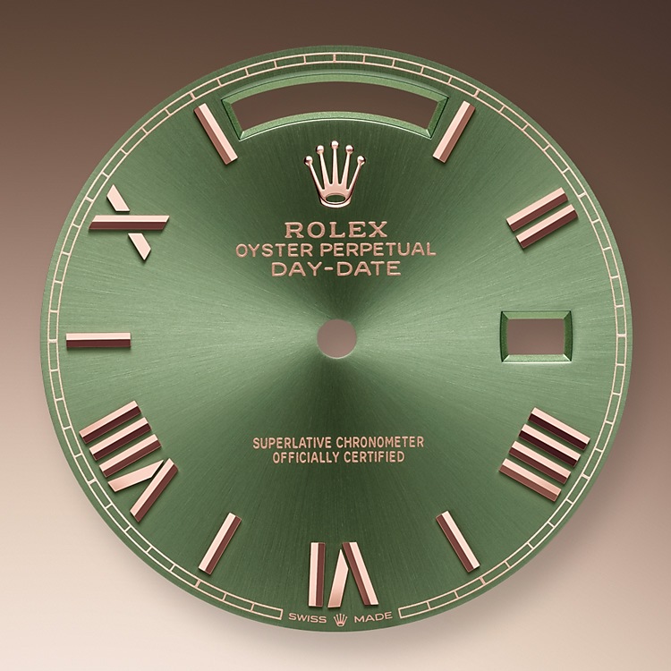 Olive Green Dial Rolex Day-Date 40 in Quera