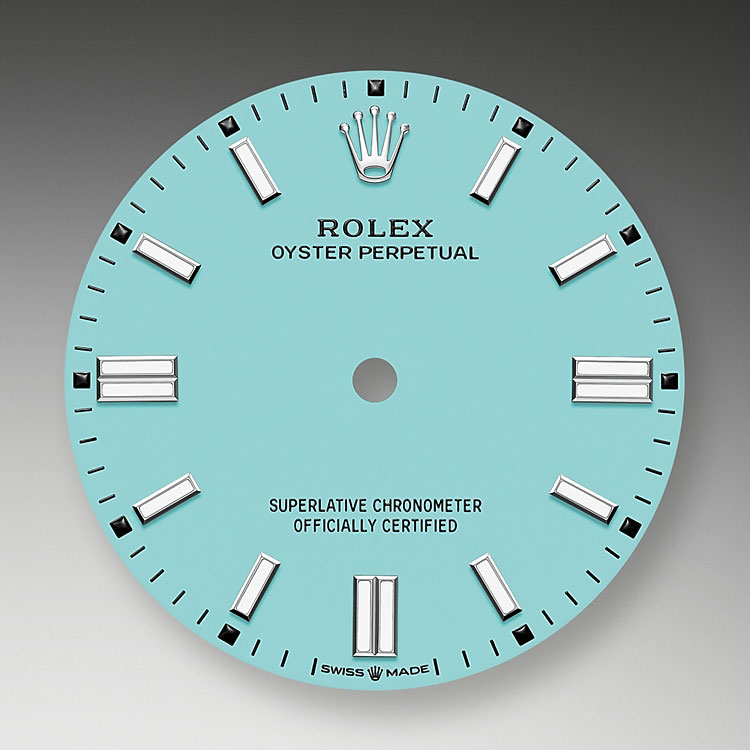 Vivid turquoise-blue dial Rolex Oyster Perpetual 28 in Quera