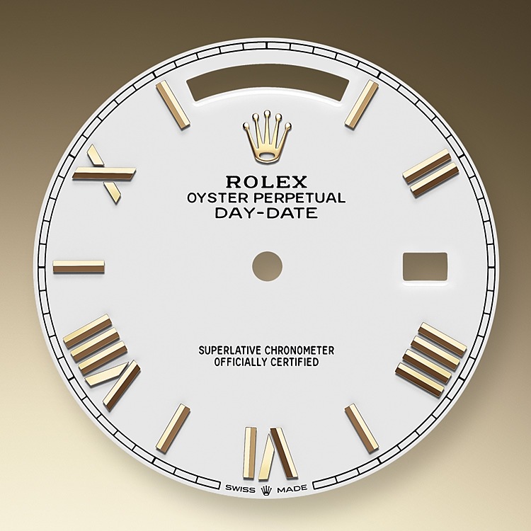 White dial Rolex Day-Date 40 in Quera