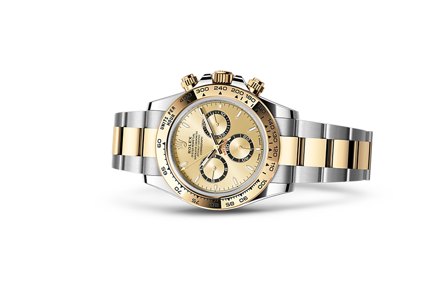 Rolex Cosmograph Daytona Oystersteel and yellow gold and golden dial in Quera