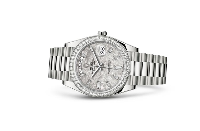  Rolex Day-Date 40 white gold and diamonds with Meteorite dial set with diamonds in Quera 