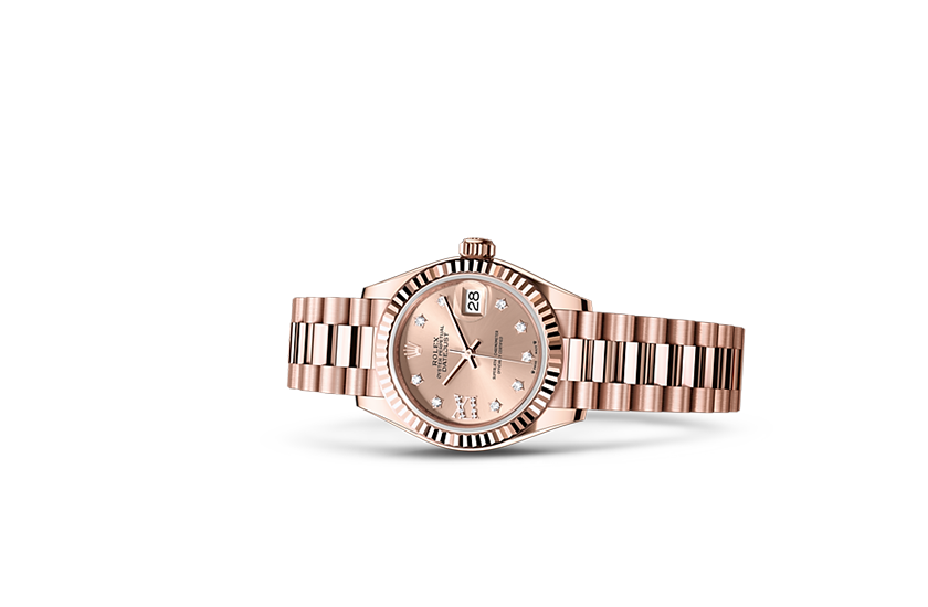 Reloj Rolex Lady-Datejust oro Everose, y esfera color «rosé» engastada de diamantes en Quera