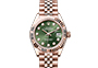 Rolex Lady-Datejust Everose gold, y Olive Green Dial set with diamonds  in Quera