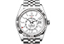 Rolex Sky-Dweller white gold and Steel and bright black dial in Quera