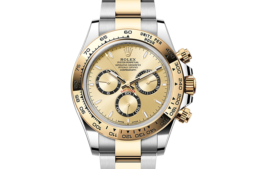 Rolex Cosmograph Daytona Oystersteel and yellow gold and golden dial in Quera
