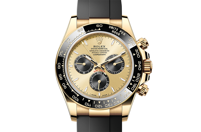 Rolex Cosmograph Daytona yellow gold with Golden and bright black dial in Quera