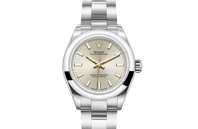 Rolex Oyster Perpetual 28 Oystersteel and Silver dial in Quera 