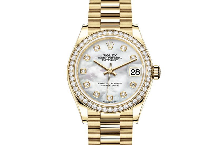 Rolex Watch Datejust 31 yellow gold, diamonds and Mother-of-Pearl Dial set with diamonds  de Quera 