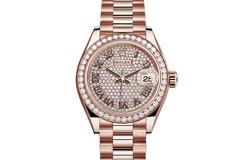 Rolex Lady-Datejust Everose gold and diamonds Diamond-Paved Dial  in Quera