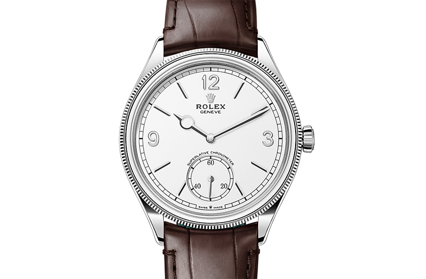 Rolex 1908 de 18 CT WHITE GOLD and Intense white dial in Quera