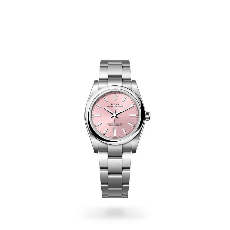 Rolex Oyster Perpetual 34 Oystersteel Pink Dial at Quera