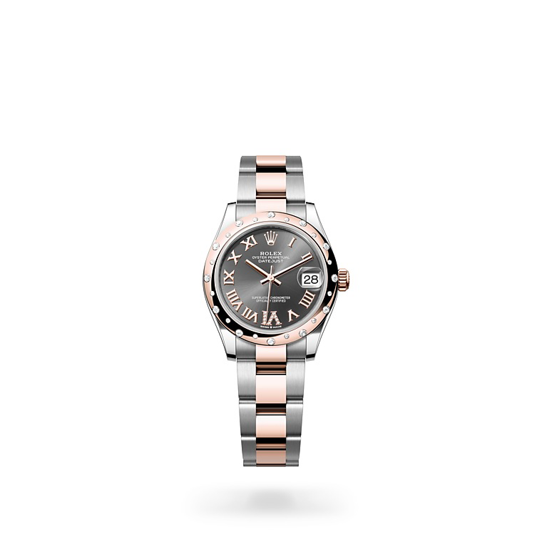 Rolex Datejust 31 Oystersteel, Everose gold and diamonds in Quera