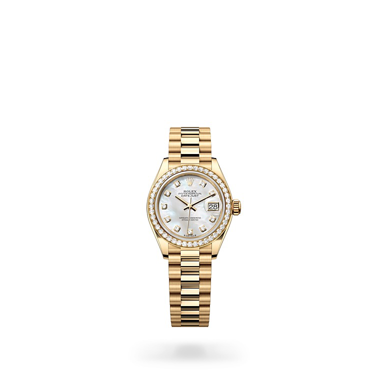 Rolex Lady-Datejust Oyster, 28 mm, yellow gold diamonds in Quera