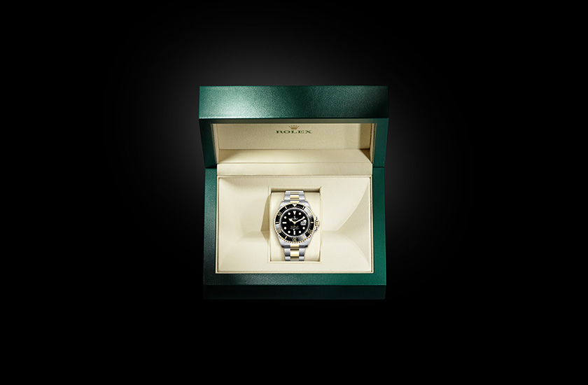 Estuche reloj Rolex Sea-Dweller de acero Oystersteel, oro amarillo y esfera negra en Quera
