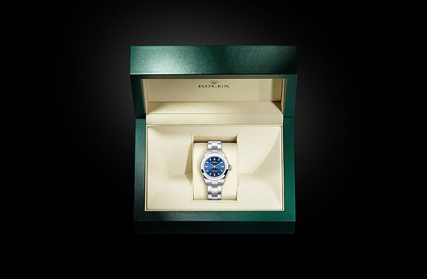 Estuche Rolex Oyster Perpetual 28 Oystersteel and Bright blue dial  Quera