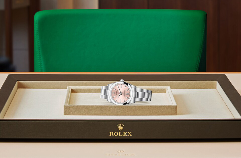 Reloj Rolex Oyster Perpetual 34 de acero Oystersteel y esfera rosa watchdesk en Quera