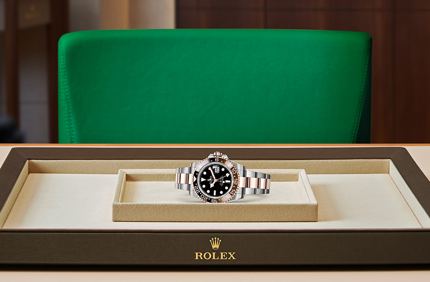  Rolex Watch GMT-Master II Oystersteel, Everose gold and black dial in Quera