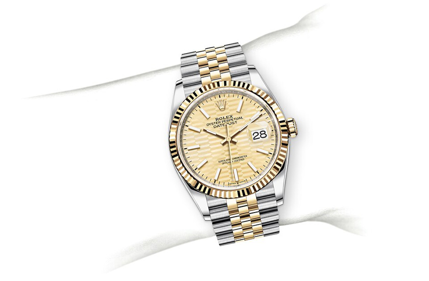 Simulación muñeca Rolex Datejust 36 Oystersteel and yellow gold at Quera