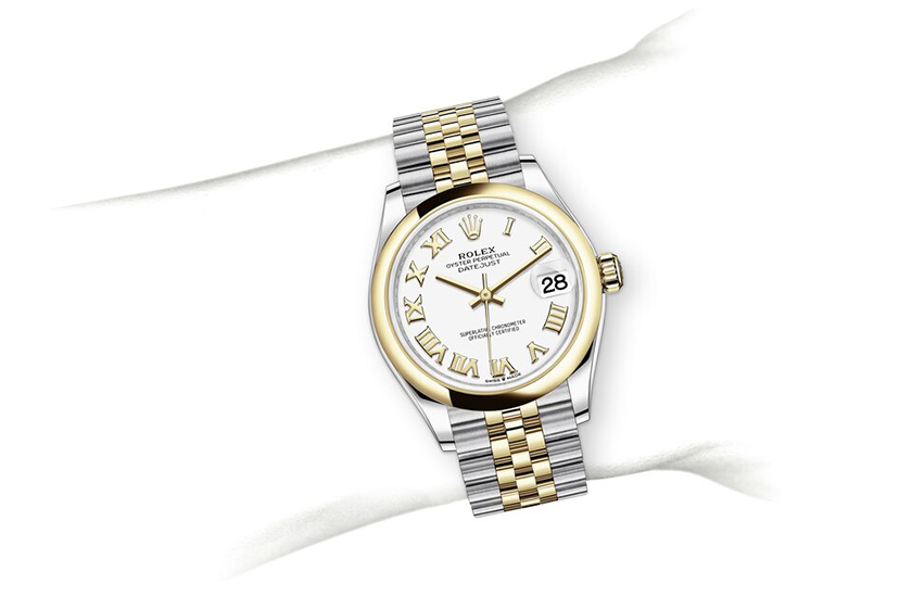 Simulación muñeca Rolex Datejust 31 Oystersteel, yellow gold and White dial at Quera